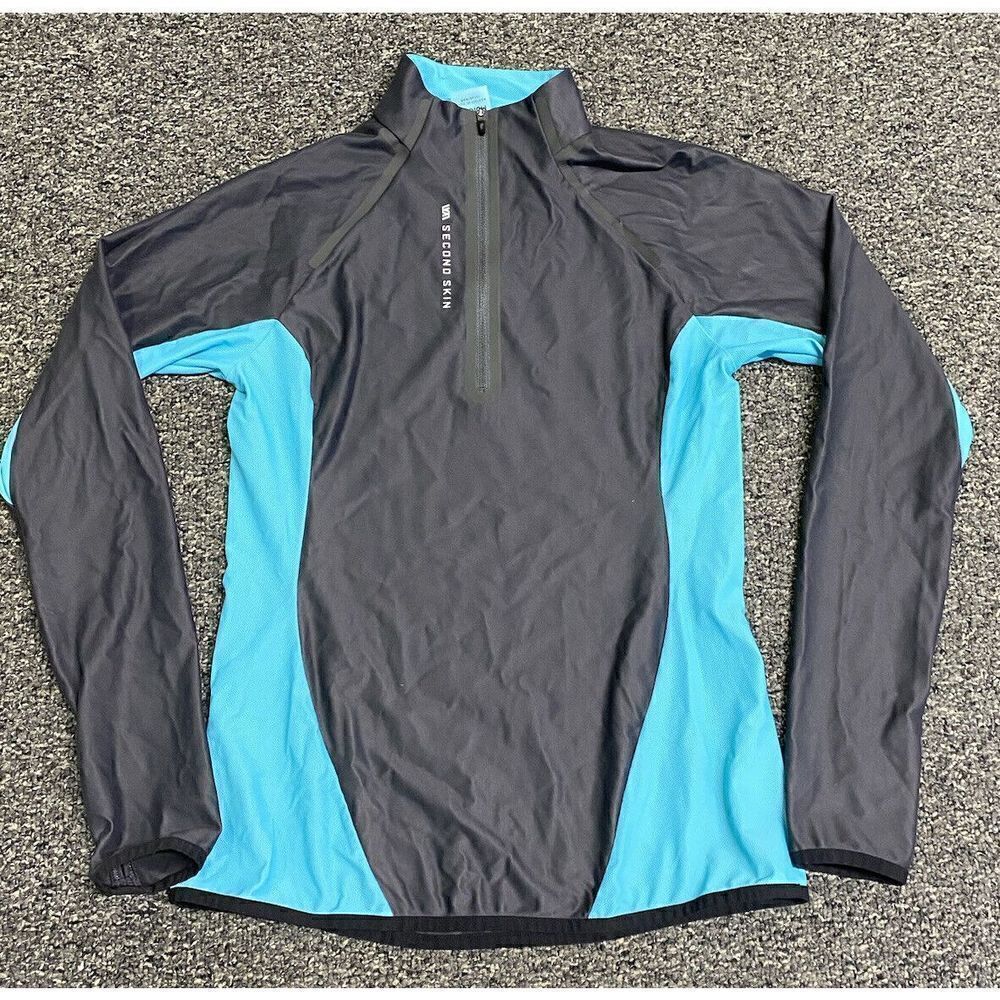 Womens Second Skin 1/4 Zip Cycling Shirt Top Long Sleeve Medium